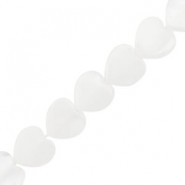 Natural stone bead Heart 10mm White